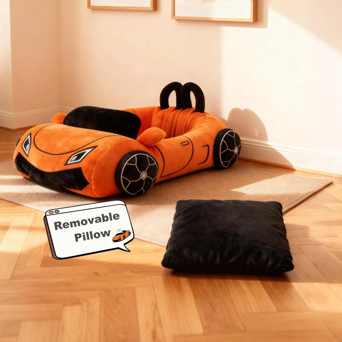 Lits Pour Chat Supercar, Lit Pour Chaton, Lit Doux Et Confortable Pour Petits Chiens Avec Oreiller, Tapis Lavable Pour Animaux De Compagnie, Jouets Amusants Pour Chiots Et Chatons, Accessoires Pour Chats