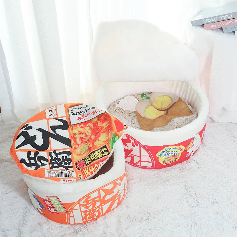 Cage Pour Chien Et Chat, Super Grande, Instantanée, Nid Chaud Pour Chien Et Chat, Coussin, Lit Pour Animaux De Compagnie, Nid Confortable, Nid En Forme De Bol De Nouilles Udon