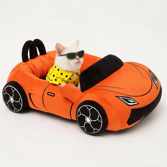 Lits Pour Chat Supercar, Lit Pour Chaton, Lit Doux Et Confortable Pour Petits Chiens Avec Oreiller, Tapis Lavable Pour Animaux De Compagnie, Jouets Amusants Pour Chiots Et Chatons, Accessoires Pour Chats